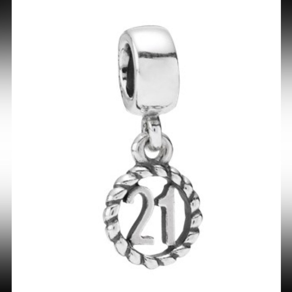 Pandora Retired 21 Dangle Charm Sterling Silver- Excellent 🌺🌸